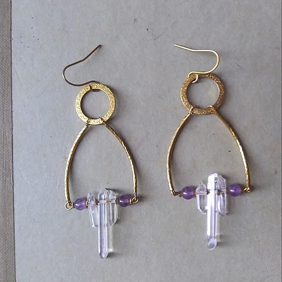 Sold! Small 'Crystal Chandelier' Earrings in Amethyst - Picture 6 of 7